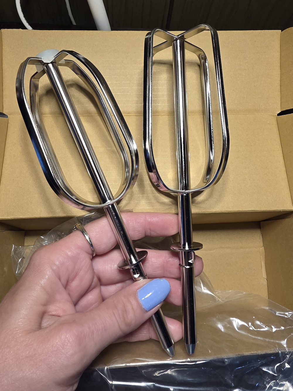 Brand New Never Used 2 Sets Of Identicle Stainless Steel Mixer Beaters - Silver